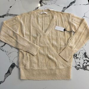 ASTR the Label Wrap Front Pointelle
Sweater in Cream